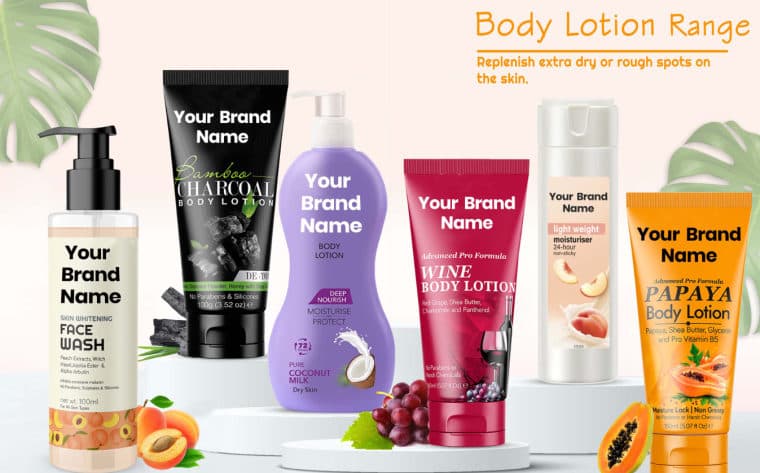 One product universe you can launch: skincare, hair care, colour cosmetics, facial kits, specialty naturals and body care. You choose the products and the look, and we make, brand and ship them.