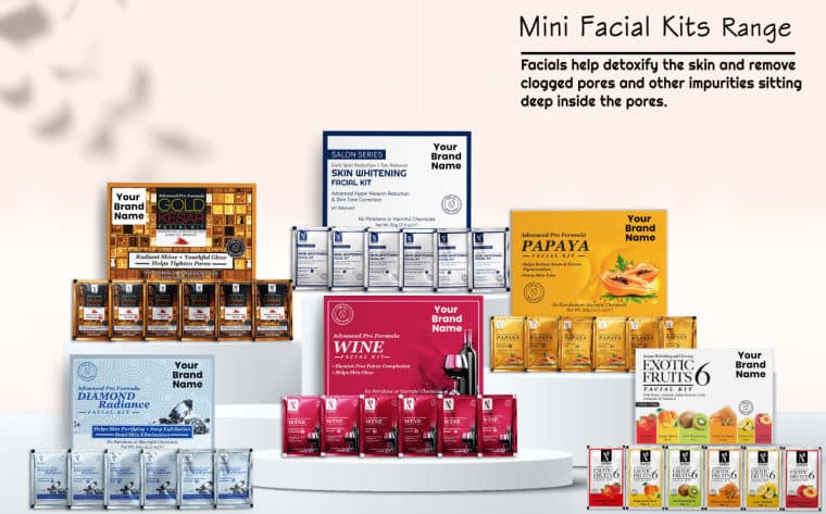 One product universe you can launch: skincare, hair care, colour cosmetics, facial kits, specialty naturals and body care. You choose the products and the look, and we make, brand and ship them.