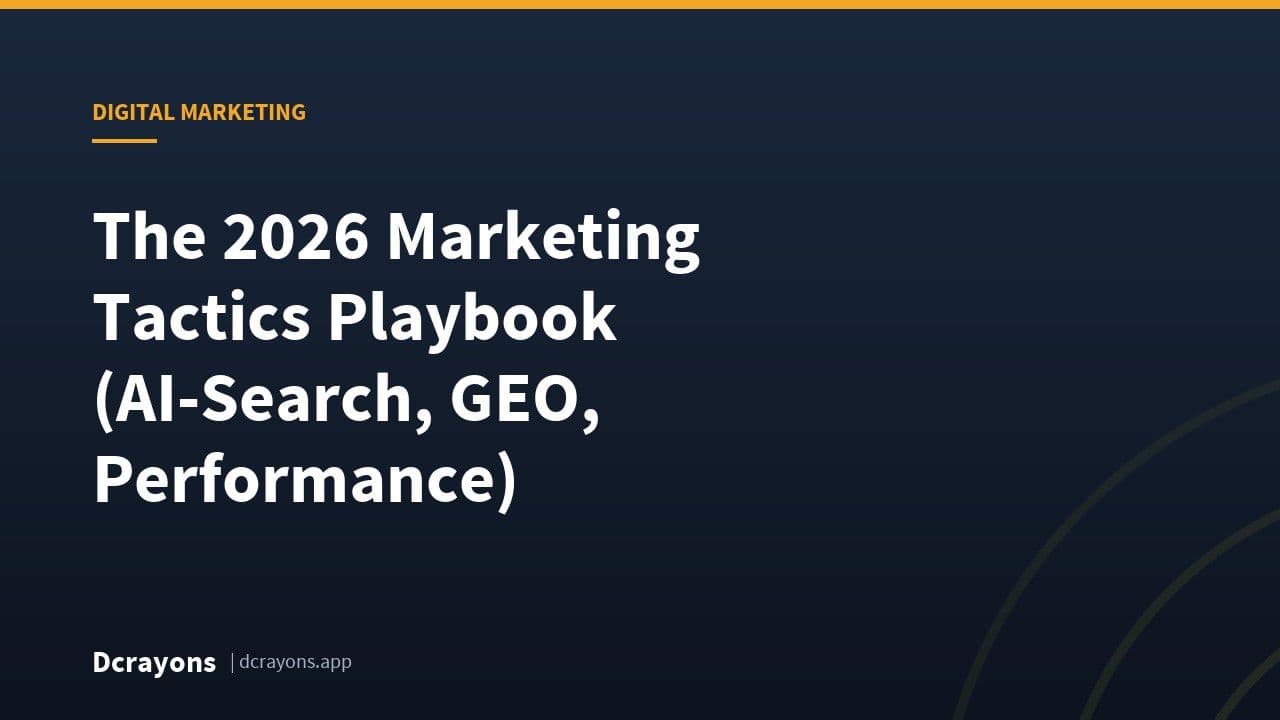 The 2026 Marketing Tactics Playbook (AI-Search, GEO, Performance)