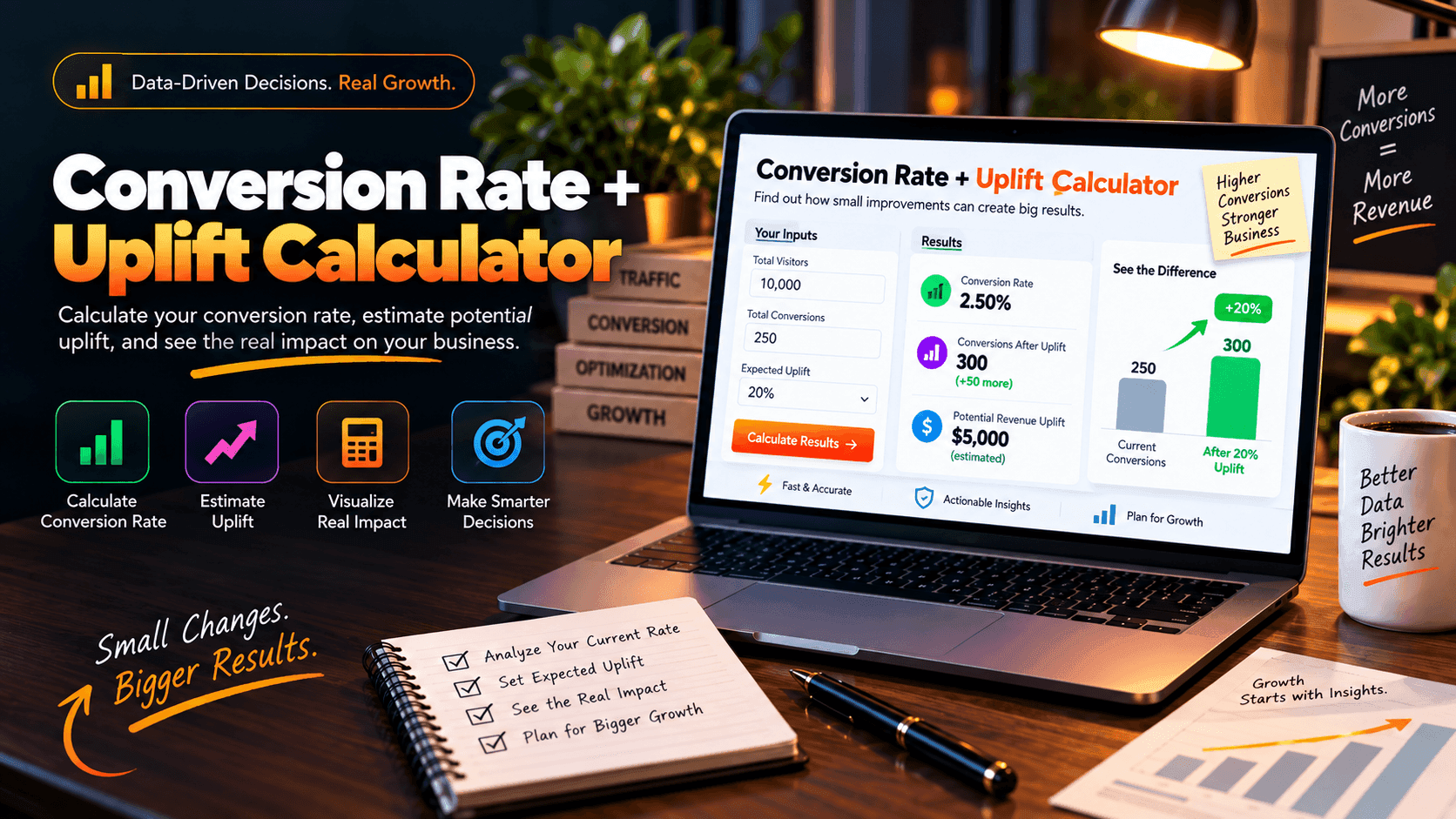Conversion Rate + Uplift Calculator