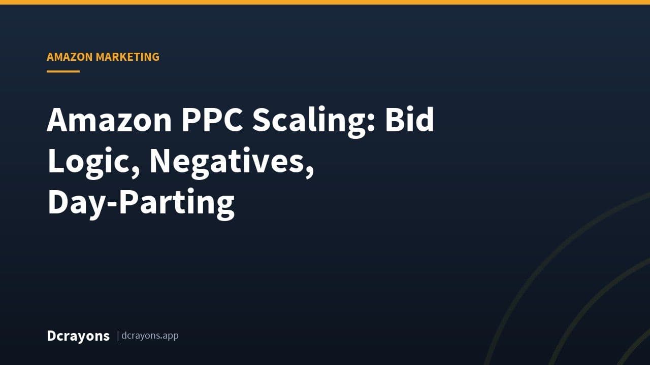 Amazon PPC Scaling: Bid Logic, Negatives, Day-Parting