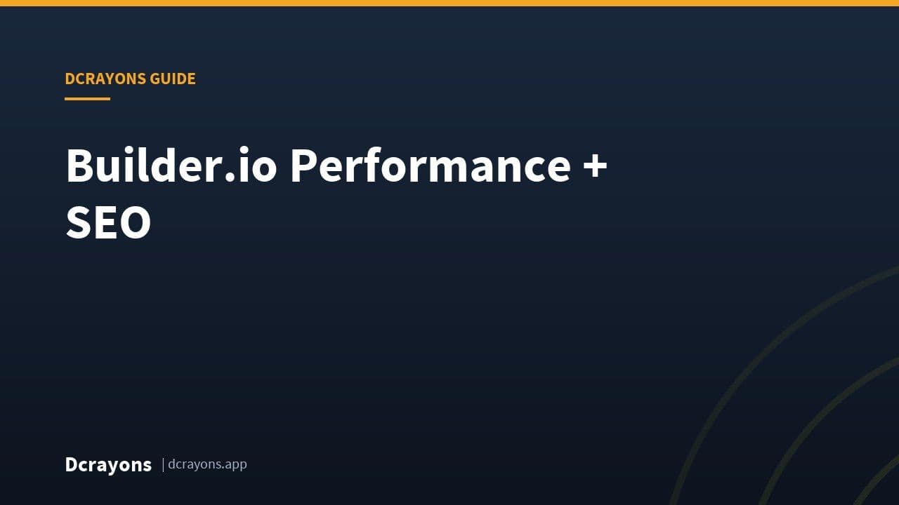 Builder.io Performance + SEO