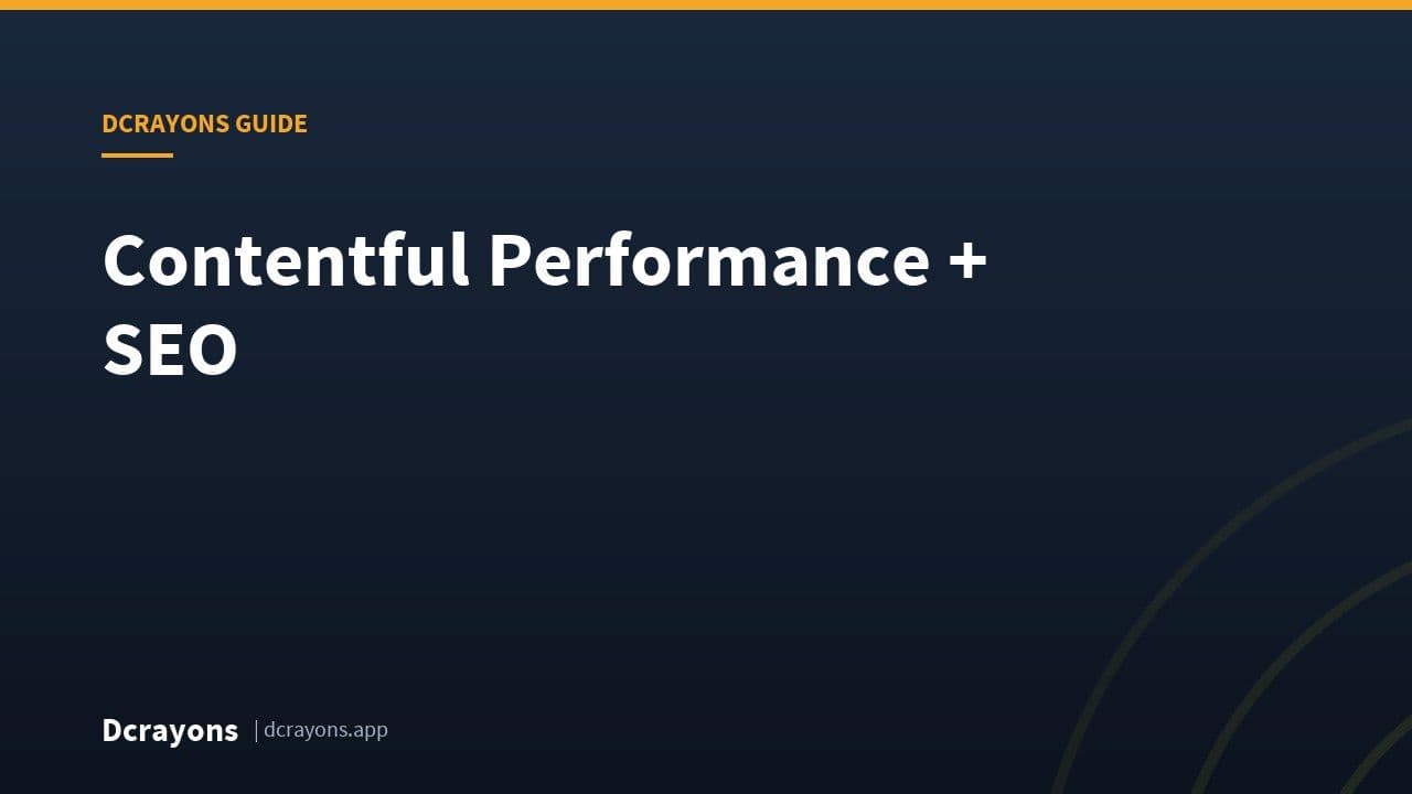 Contentful Performance + SEO