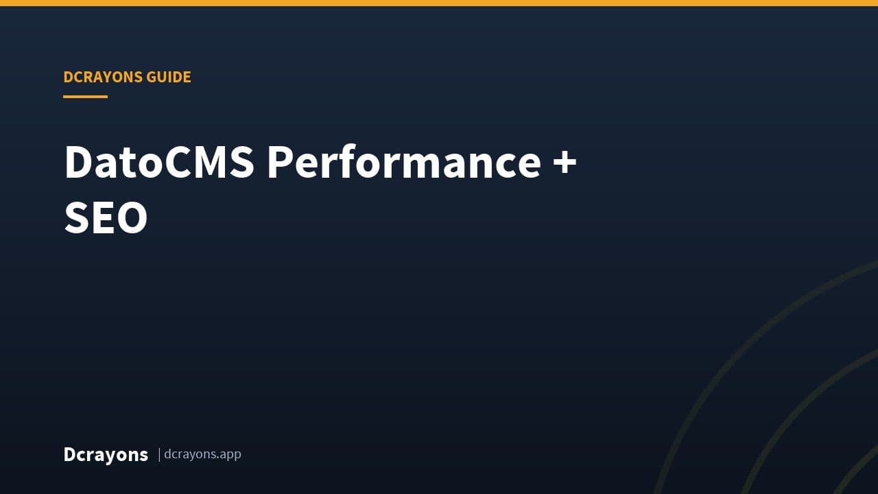 DatoCMS Performance + SEO