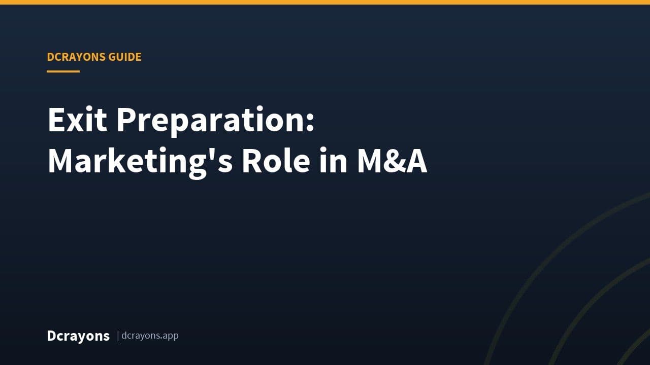 Exit Preparation: Marketing's Role in M&A