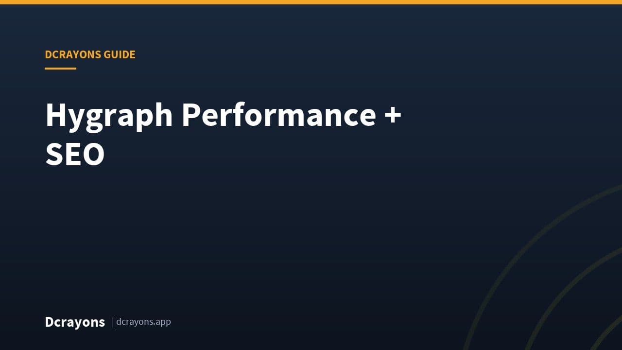 Hygraph Performance + SEO