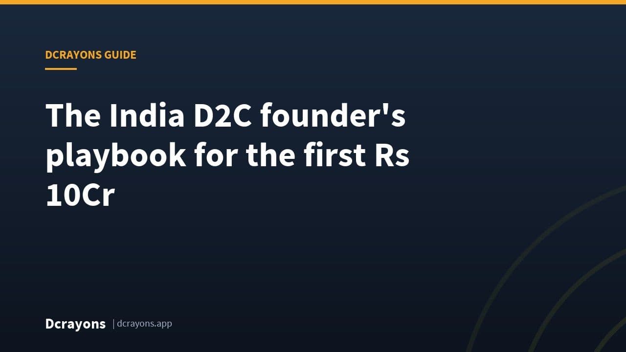 The India D2C founder's playbook for the first Rs 10Cr