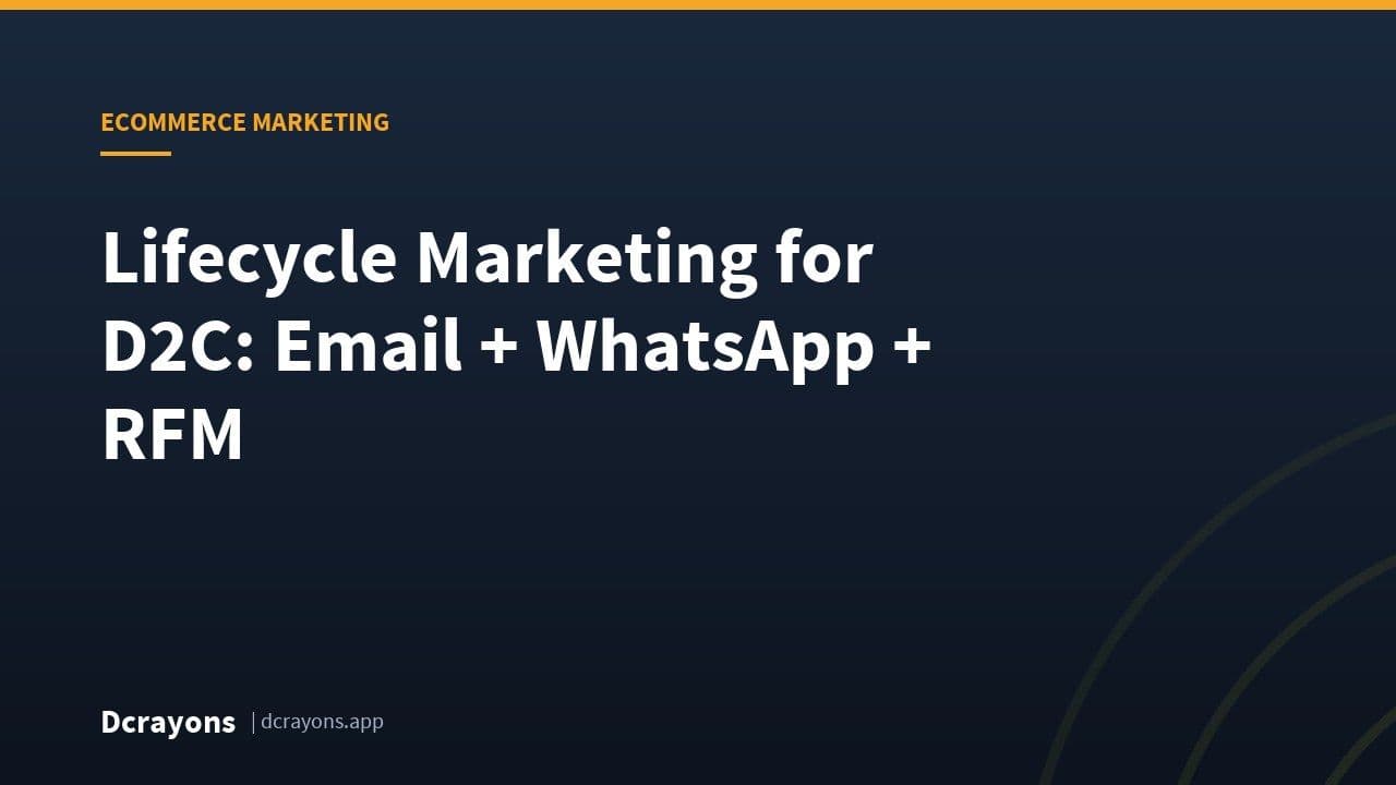 Lifecycle Marketing for D2C: Email + WhatsApp + RFM