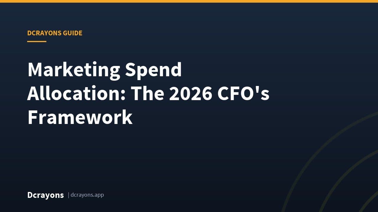 Marketing Spend Allocation: The 2026 CFO's Framework