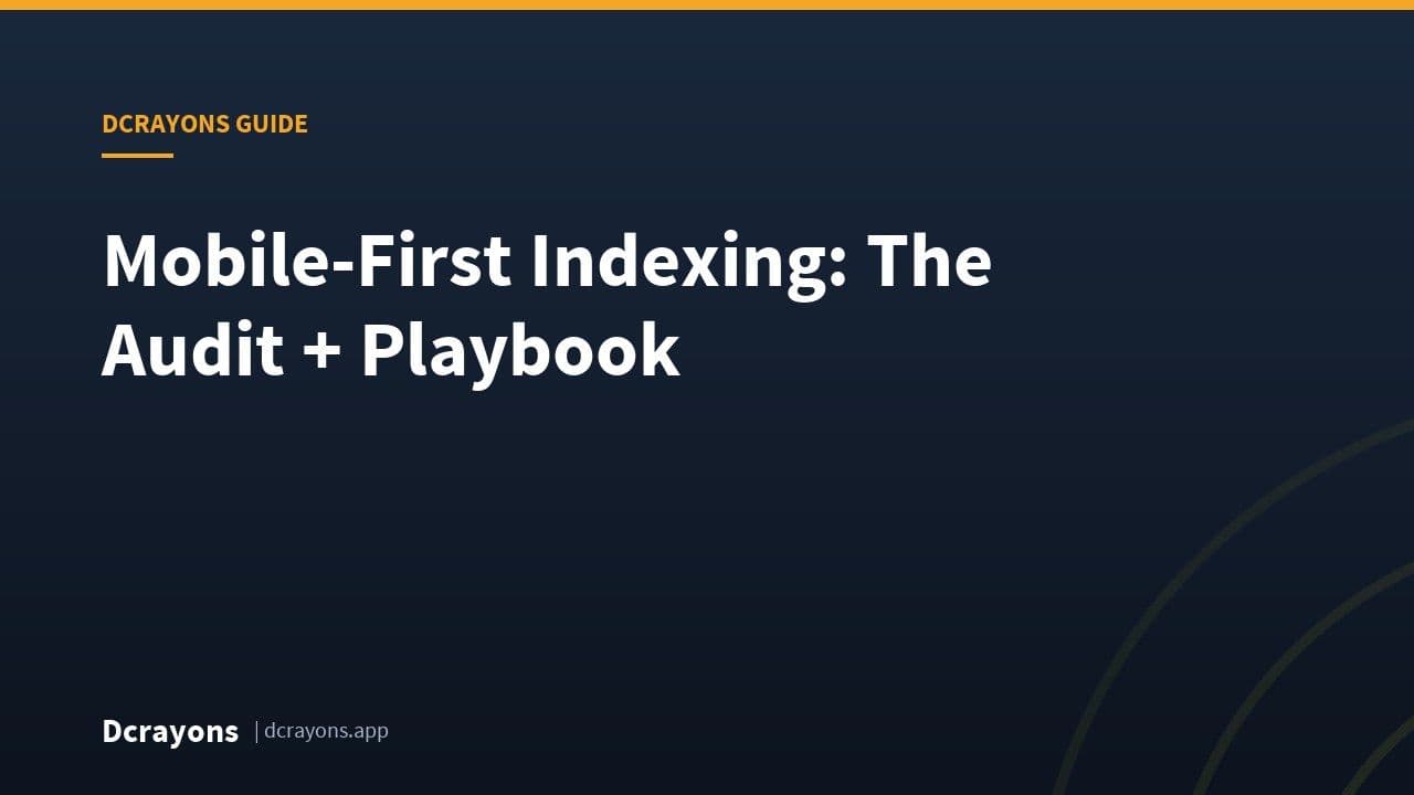 Mobile-First Indexing: The Audit + Playbook