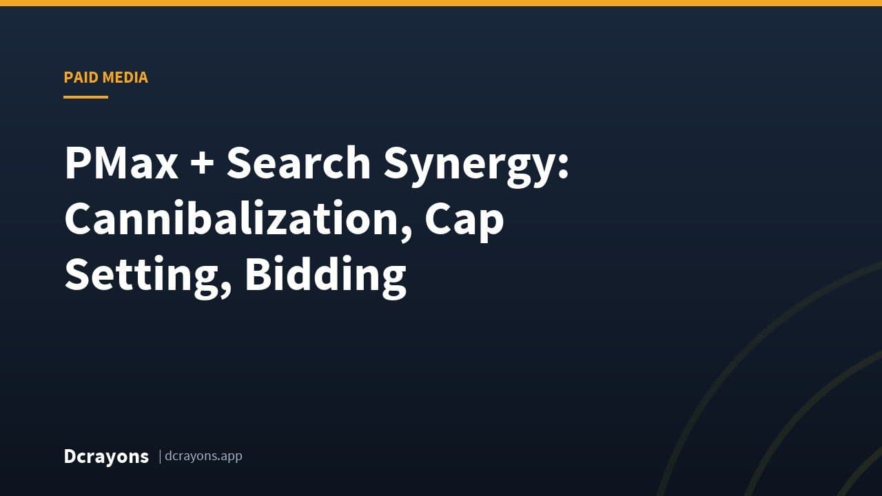PMax + Search Synergy: Cannibalization, Cap Setting, Bidding