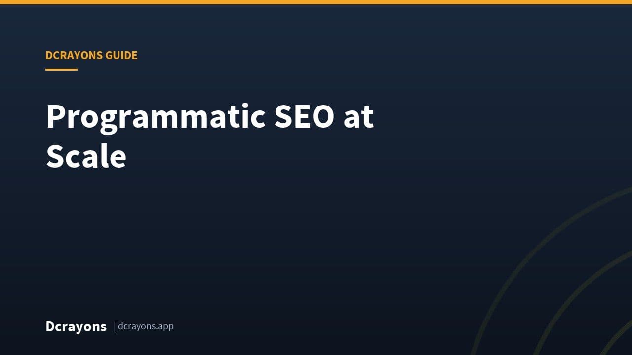 Programmatic SEO at Scale
