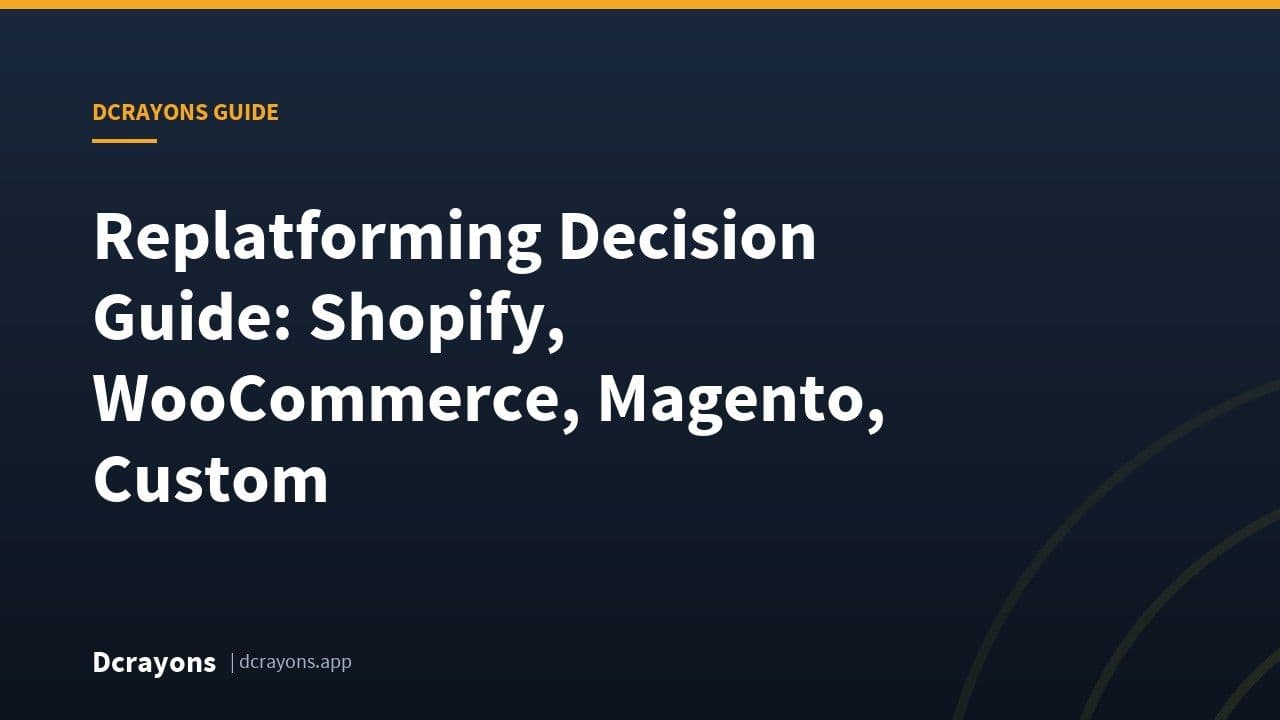 Replatforming Decision Guide: Shopify, WooCommerce, Magento, Custom