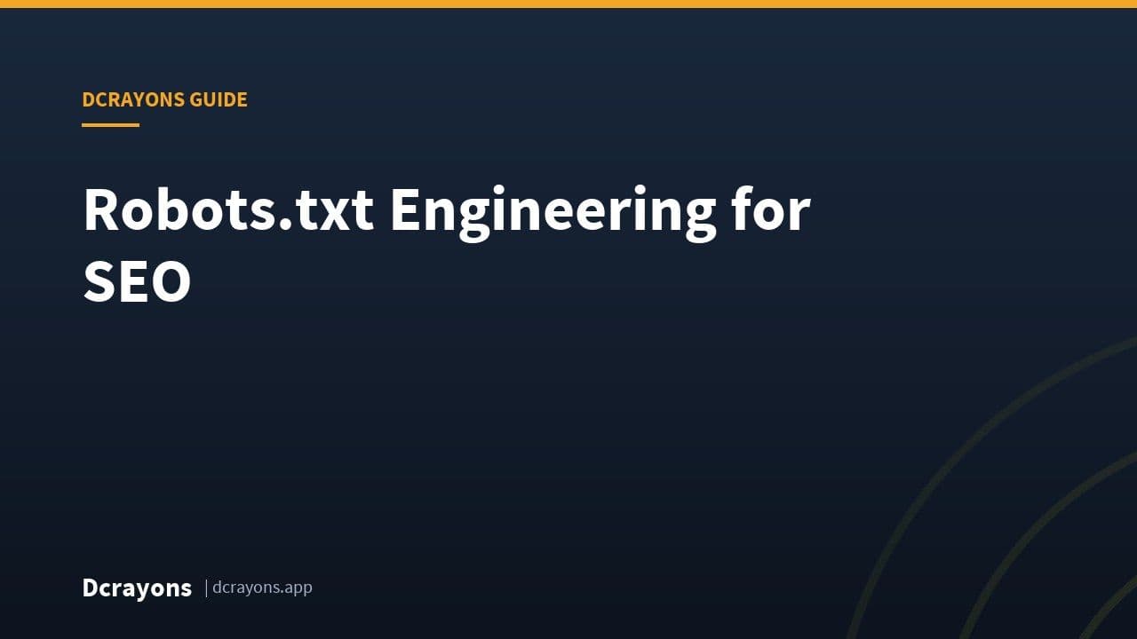 Robots.txt Engineering for SEO