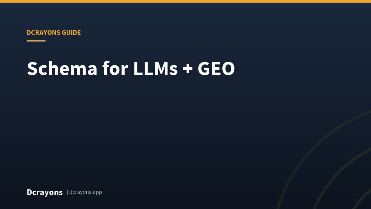 Schema for LLMs + GEO