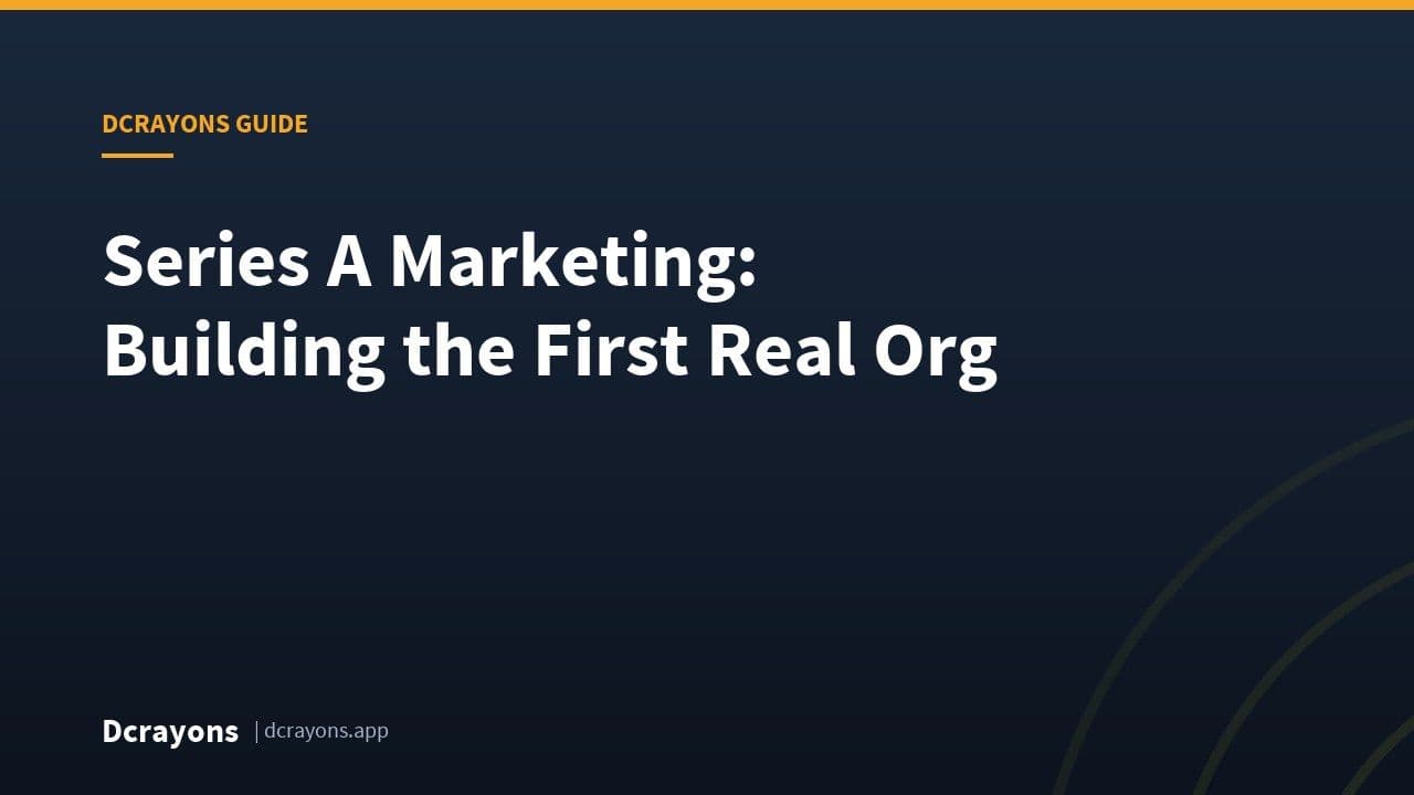 Series A Marketing: Building the First Real Org