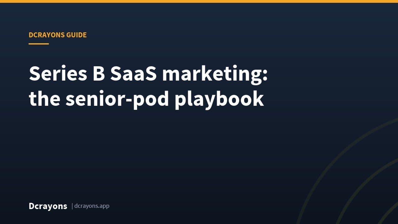 Series B SaaS marketing: the senior-pod playbook