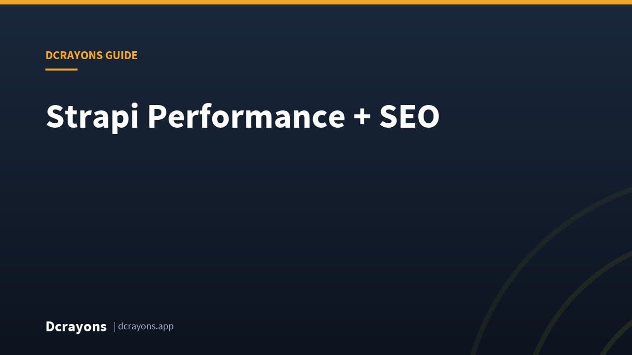 Strapi Performance + SEO