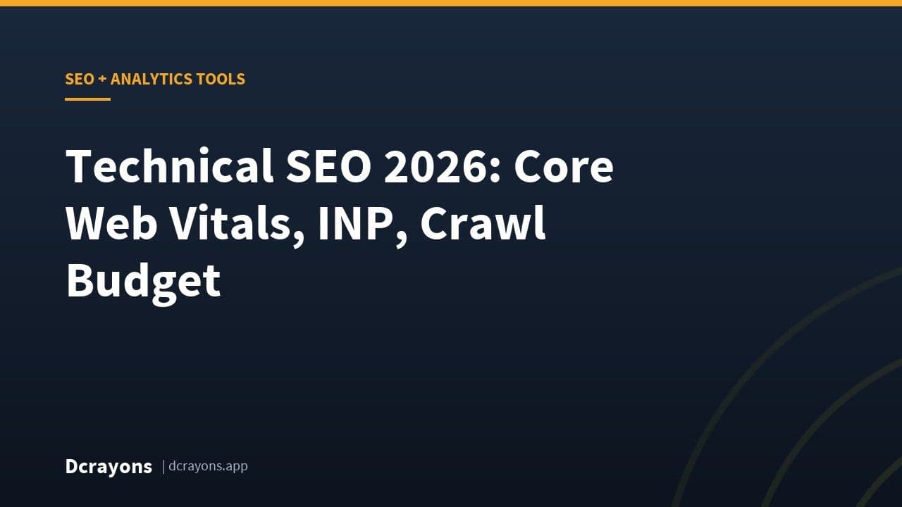 Technical SEO 2026: Core Web Vitals, INP, Crawl Budget