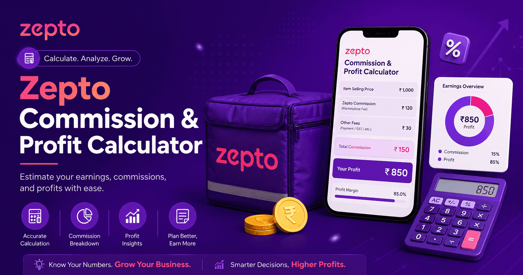 Zepto Commission & Profit Calculator