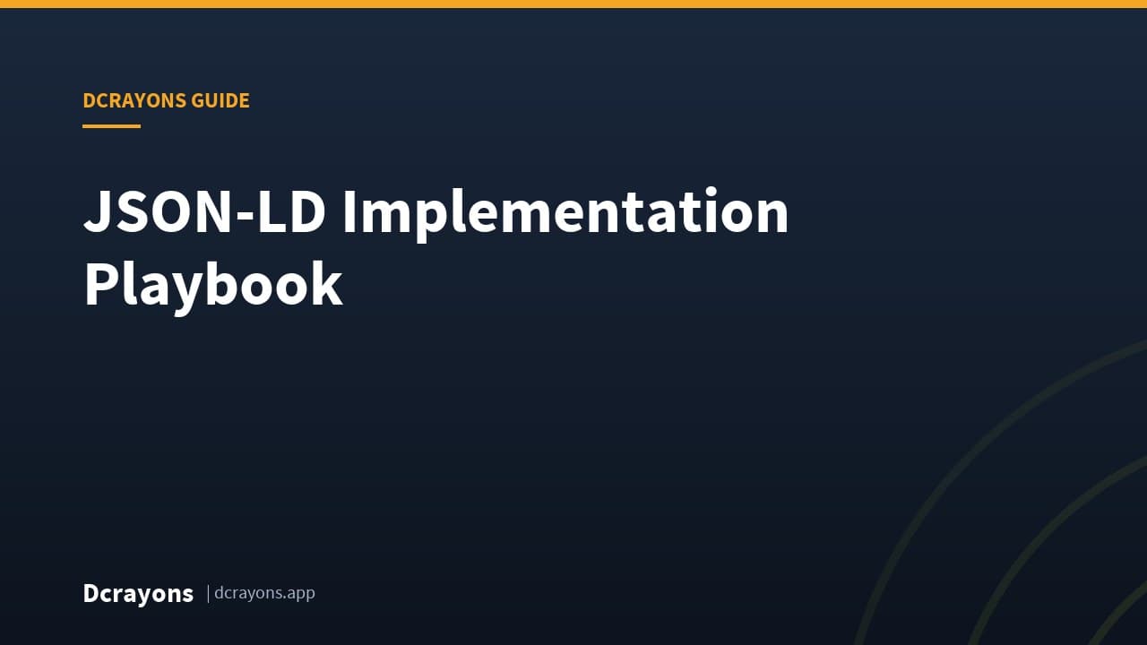 JSON-LD Implementation Playbook