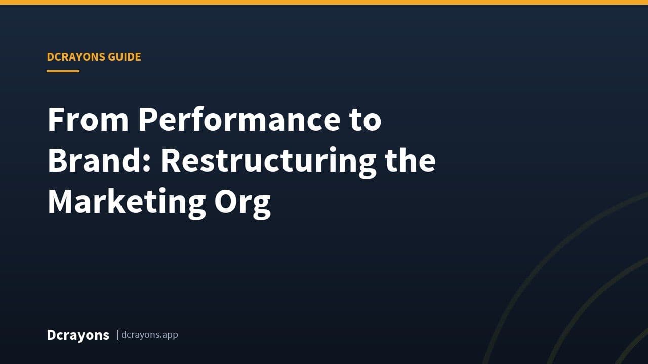 From Performance to Brand: Restructuring the Marketing Org